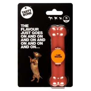 Jouet à mâcher Tasty Bone au goût de bacon pour chiots - Boomy